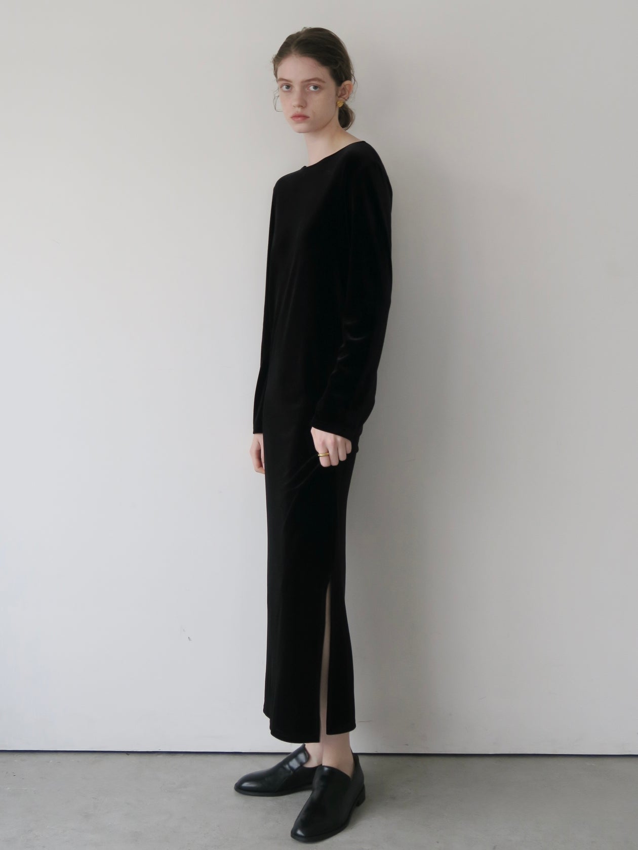 back ribbon velour dress ( black ) – miies miim
