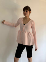 rib peplum cardigan