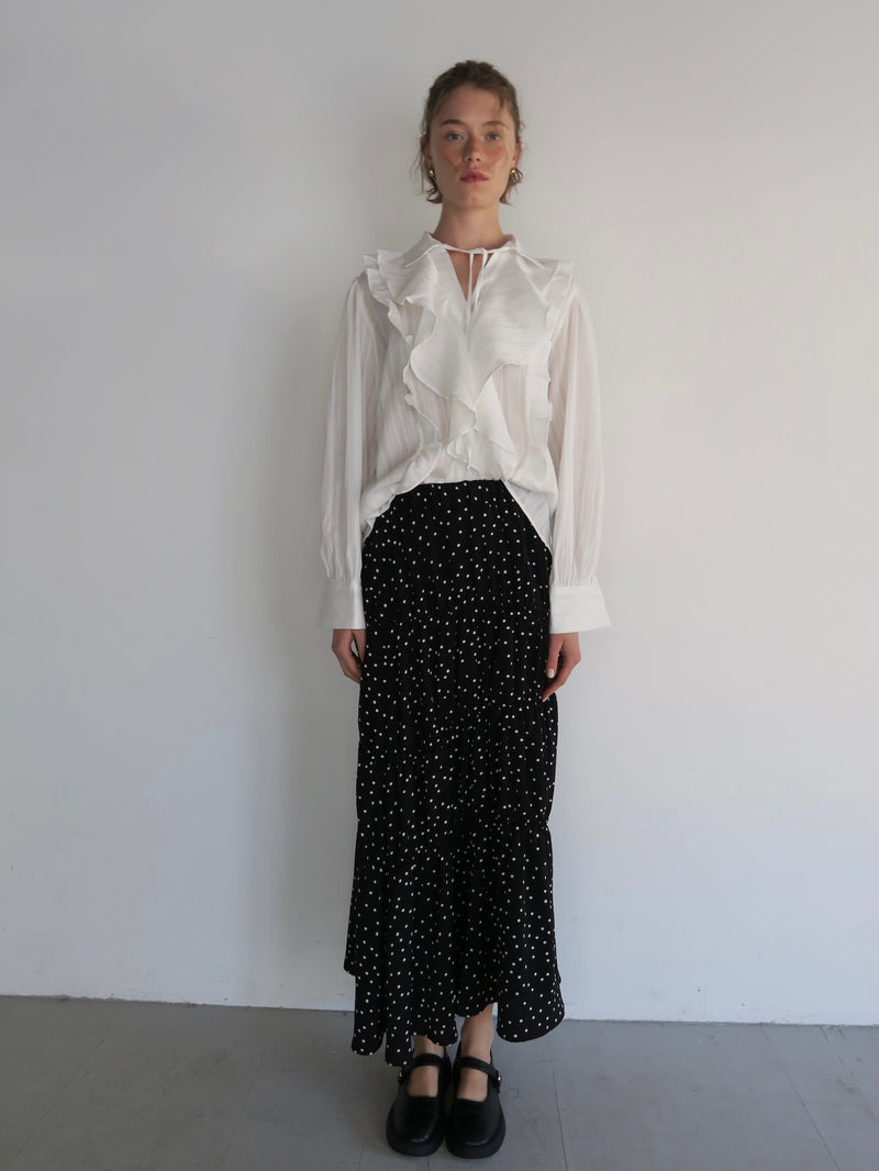 dot washer shirring skirt
