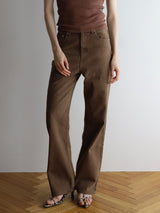 brown straight denim