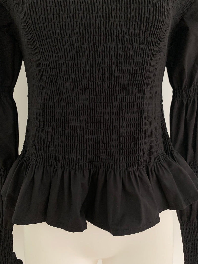 【阪急うめだ本店 POP UP】onion gather design blouse（black）