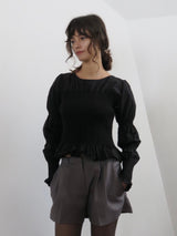 【阪急うめだ本店 POP UP】onion gather design blouse（black）