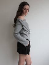 off shoulder drape tops