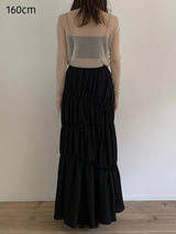 washer shirring skirt（black）