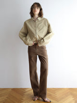 brown straight denim