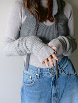 wool rib knit arm warmer