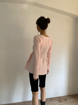 rib peplum cardigan