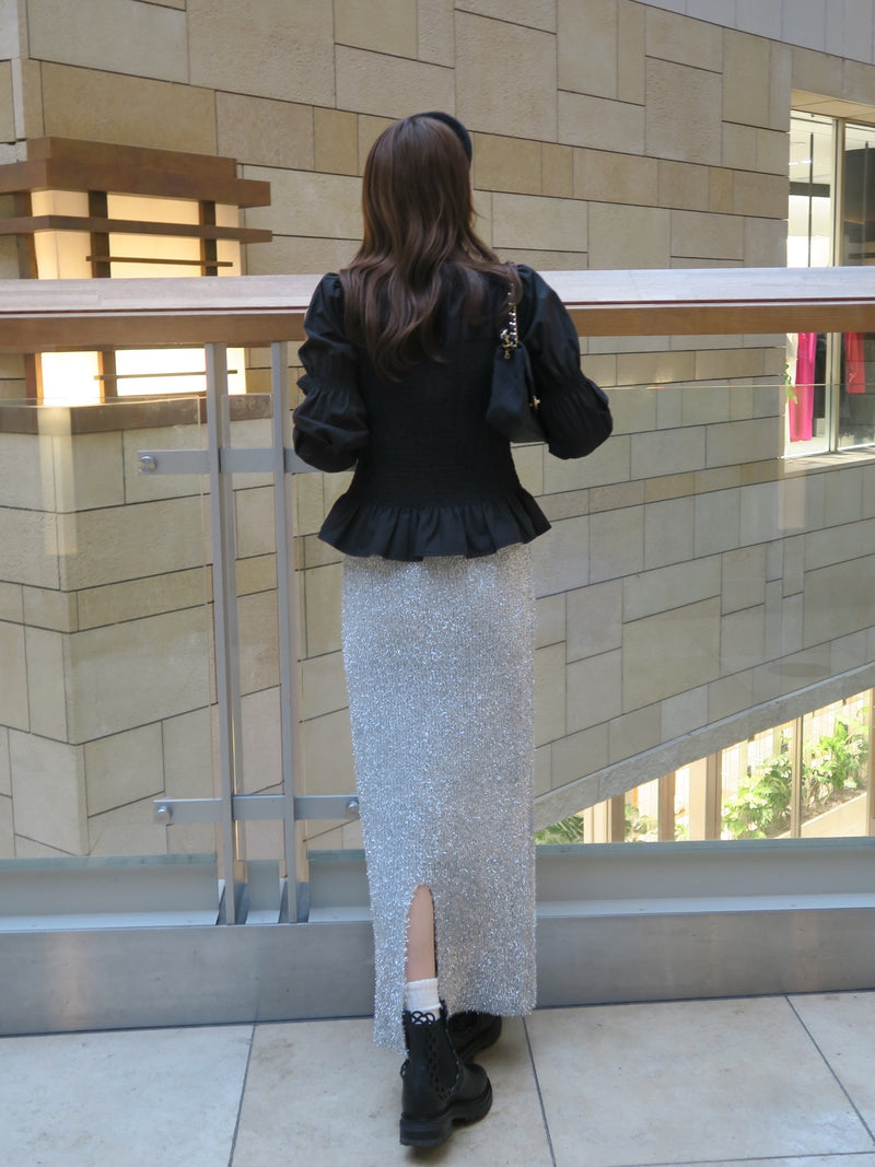 glitter knit maxi skirt