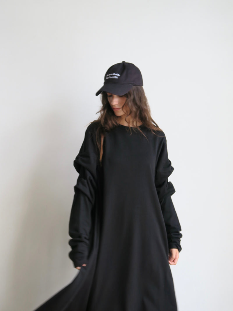 【阪急うめだ本店 POP UP】 design sleeve flare dress（black）