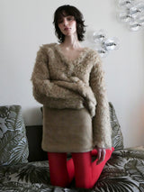 [ sample sale ] felt mini skirt