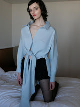 Waist-Tie Cotton Shirt