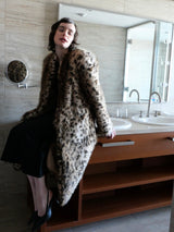 [ sample sale ] mink like leopard scarf long coat