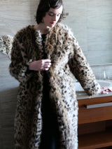 [ sample sale ] mink like leopard scarf long coat