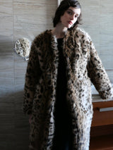 [ sample sale ] mink like leopard scarf long coat