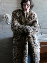 [ sample sale ] mink like leopard scarf long coat