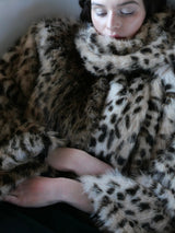 [ sample sale ] mink like leopard scarf long coat