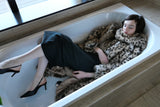 [ sample sale ] mink like leopard scarf long coat