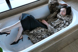 [ sample sale ] mink like leopard scarf long coat