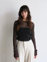 【阪急うめだ本店 POP UP】 glitter sheer tops（black）