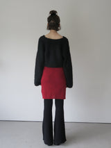 rib flare knit pants