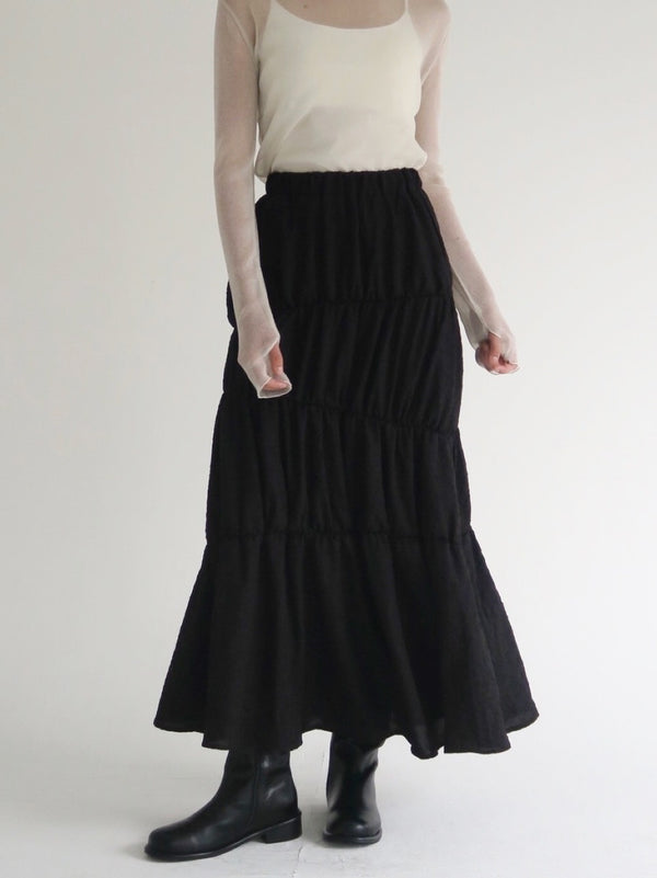 washer shirring skirt（black）