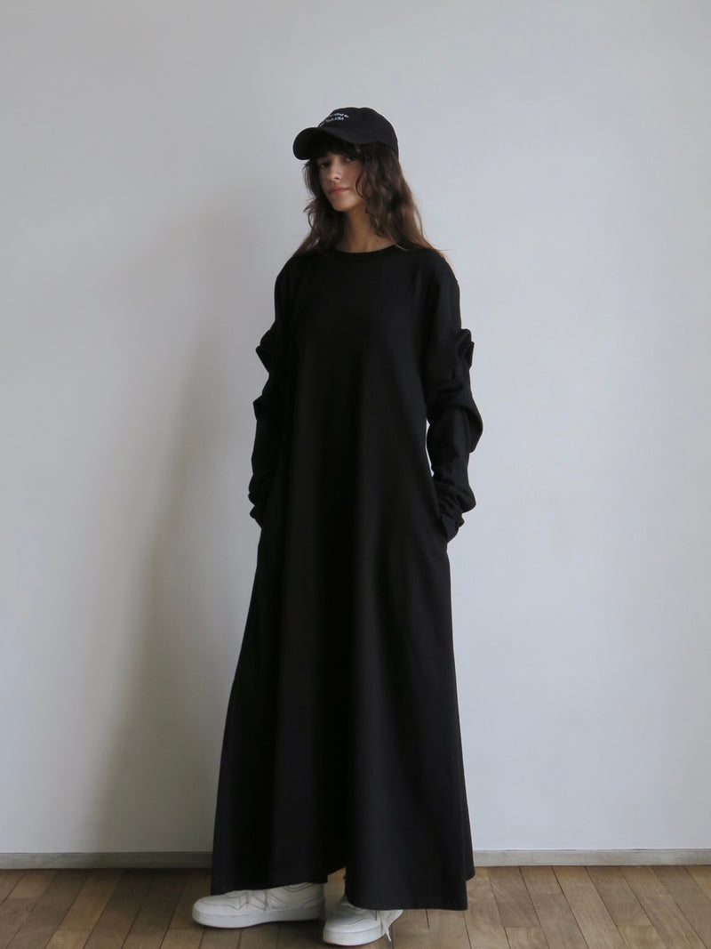 【阪急うめだ本店 POP UP】 design sleeve flare dress（black）