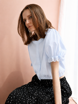 soft puff frill blouse