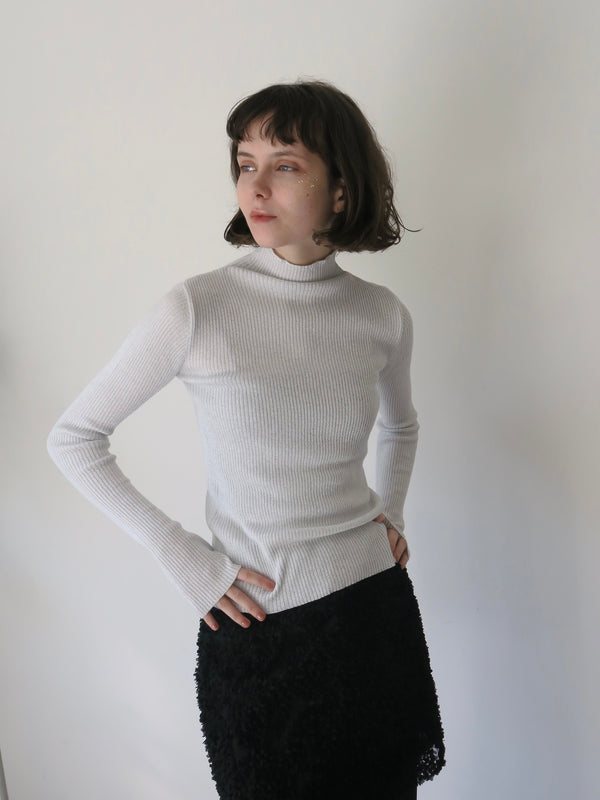 thumbhole glitter rib knit