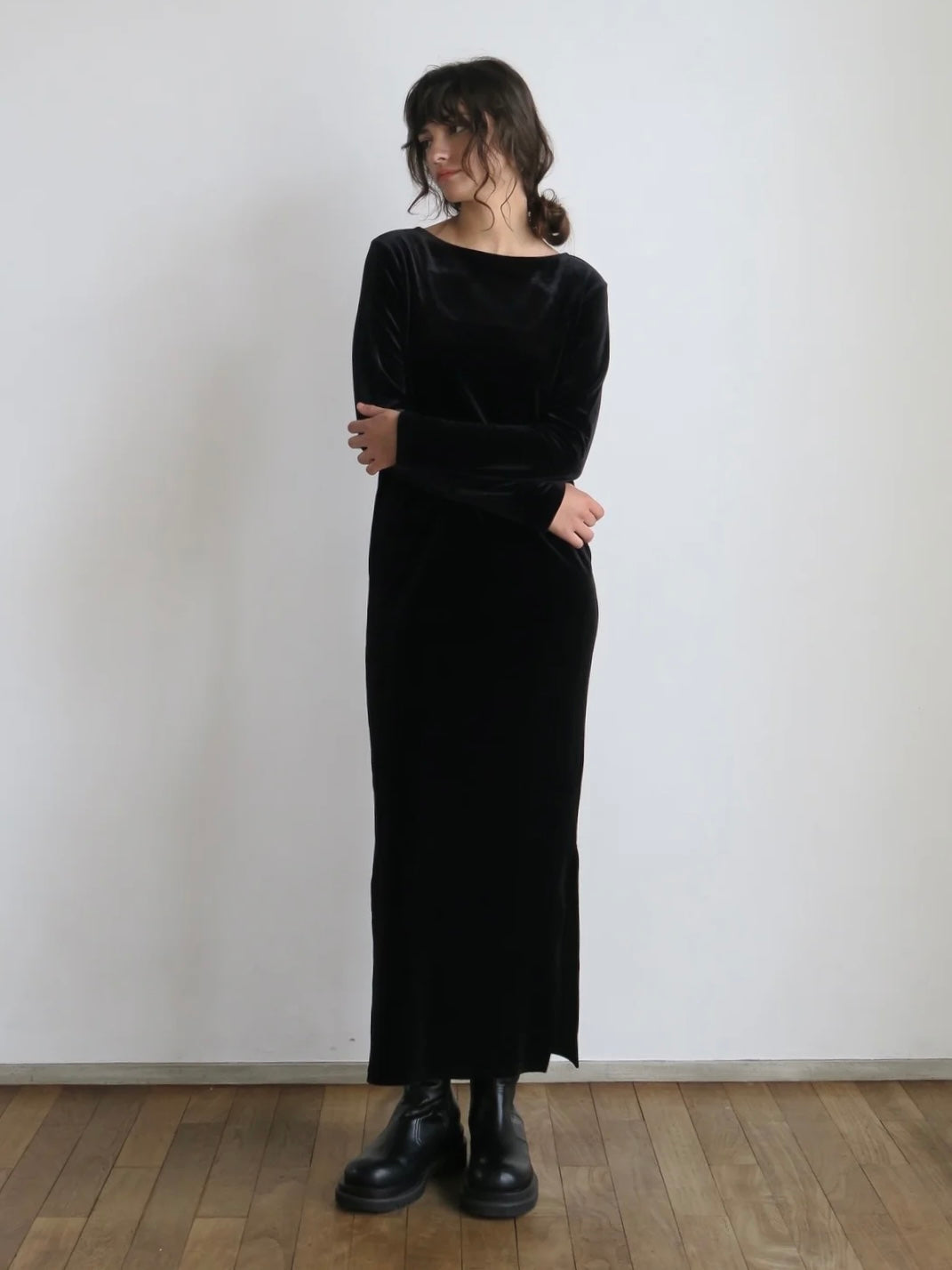 back ribbon velour dress – miies miim