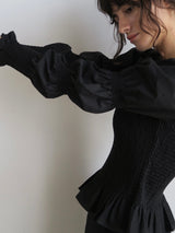 【阪急うめだ本店 POP UP】onion gather design blouse（black）