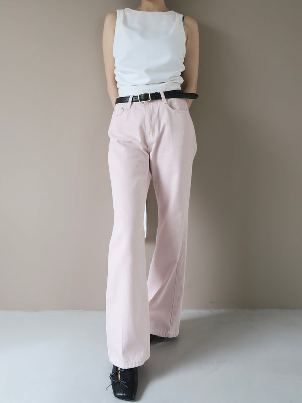 pink denim pants