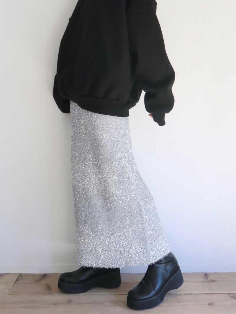 glitter knit maxi skirt