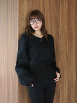 volume sleeve knit cardigan