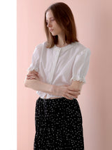 soft puff frill blouse