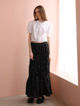 soft puff frill blouse