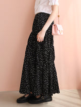 [ sample sale ] dot washer shirring skirt
