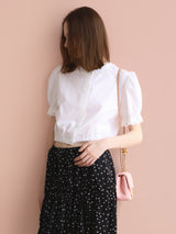 soft puff frill blouse