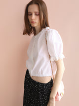 soft puff frill blouse