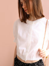 soft puff frill blouse