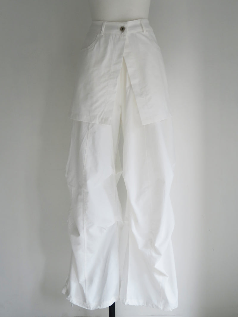 wrap skirt tuck pants