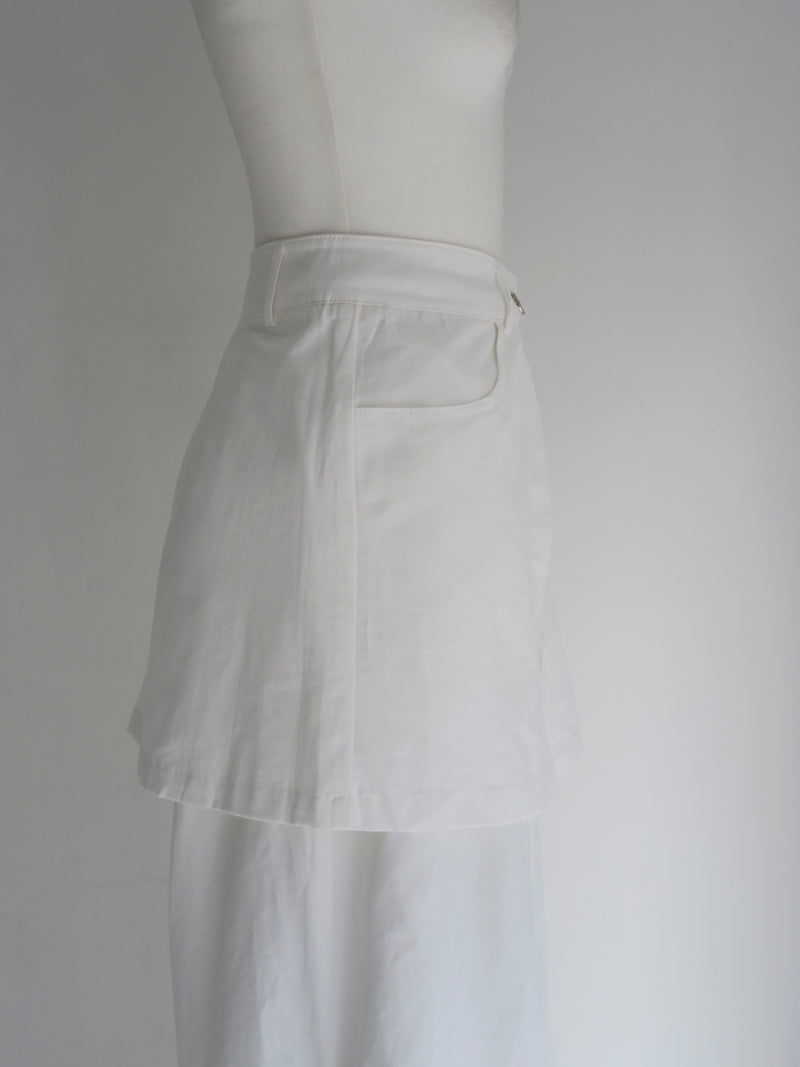 wrap skirt tuck pants