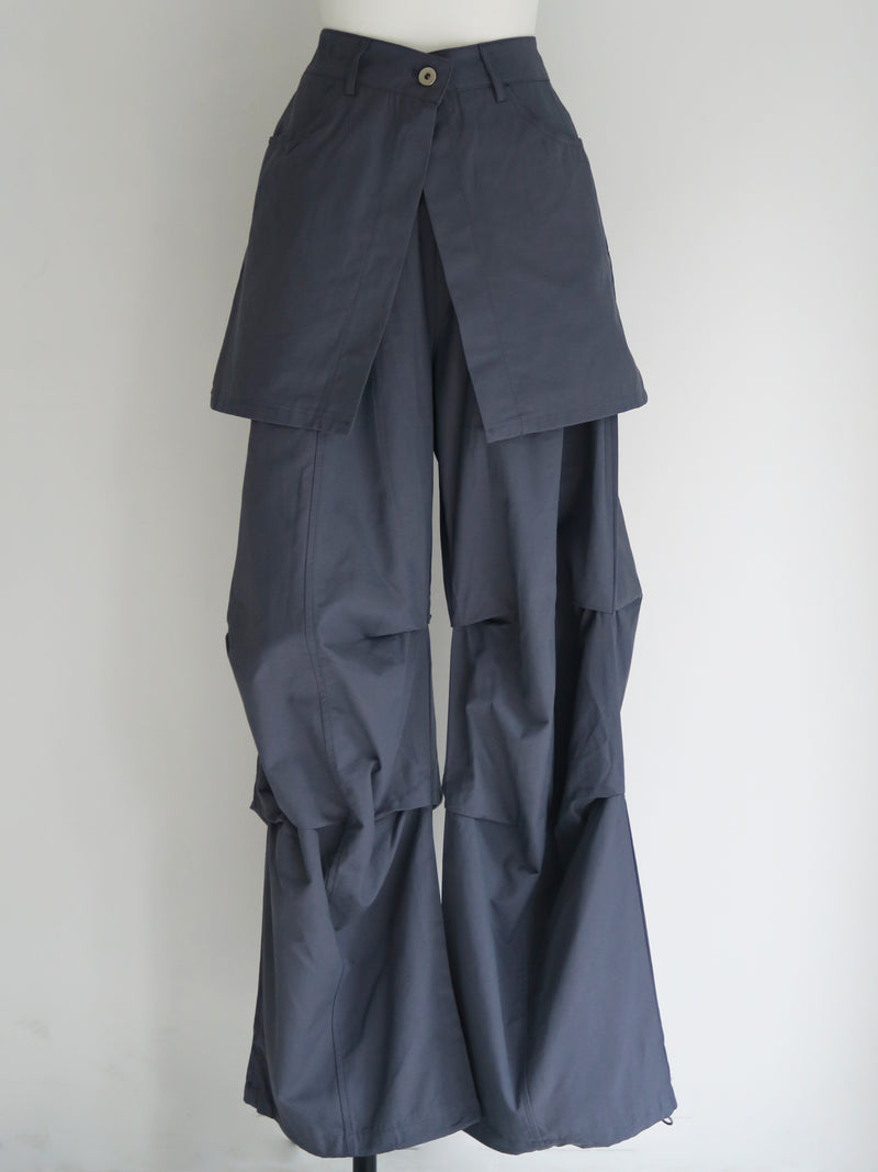 wrap skirt tuck pants