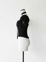 tie puff blouse