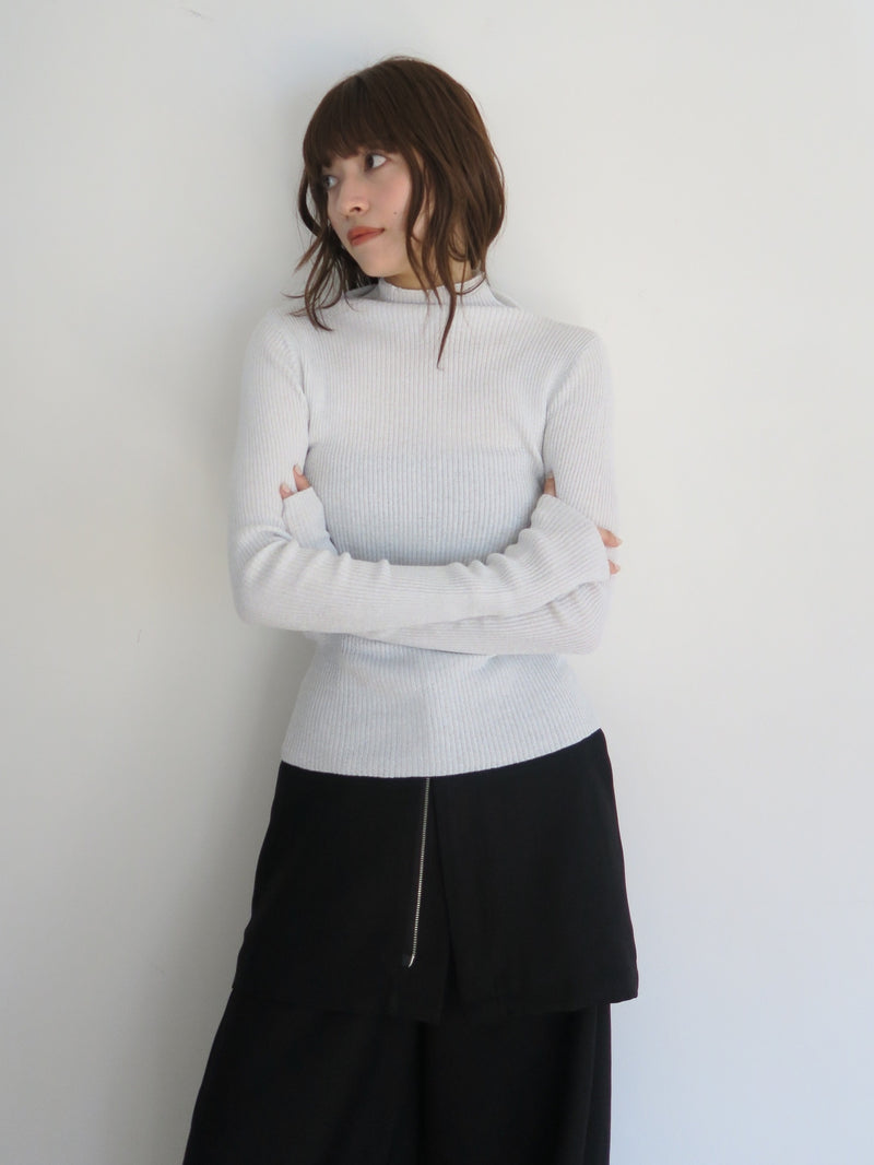 thumbhole glitter rib knit