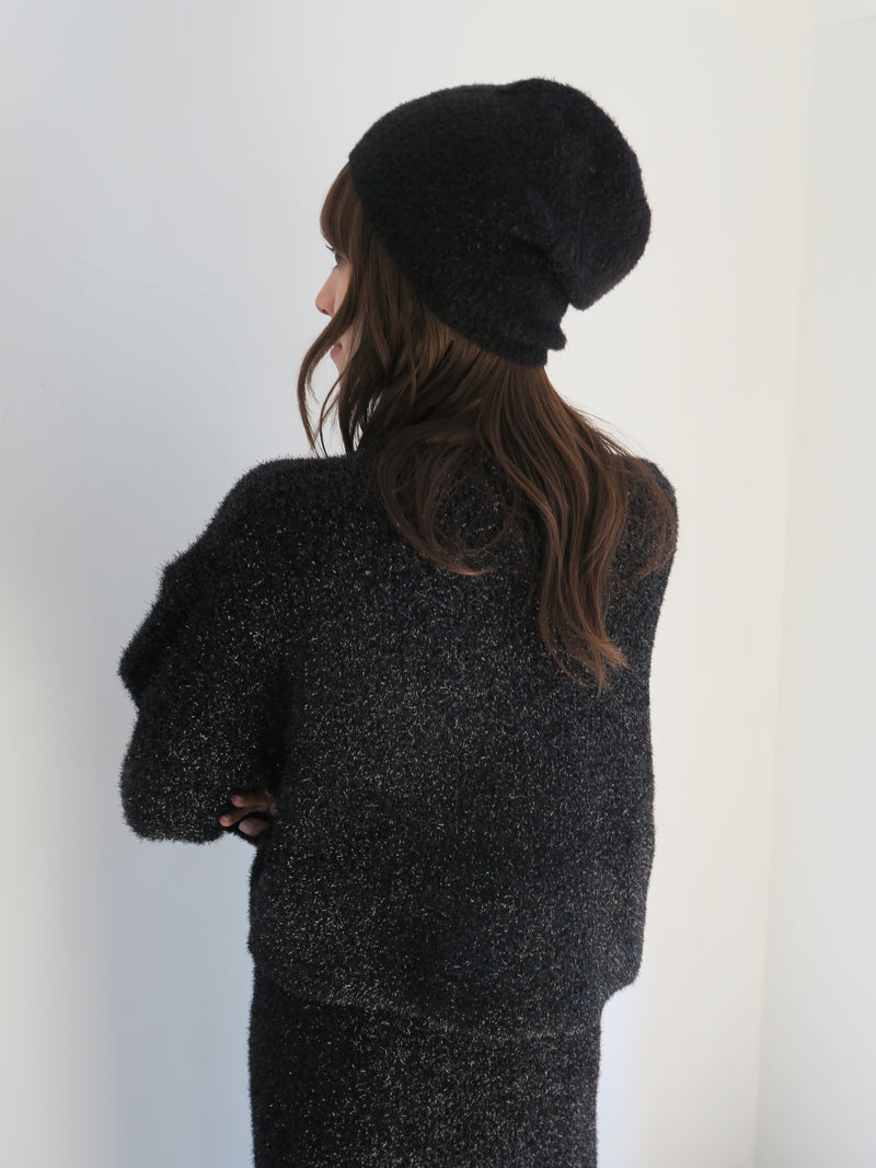 glitter knit beanie