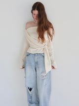 off shoulder drape tops