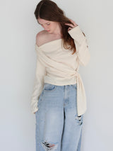 off shoulder drape tops