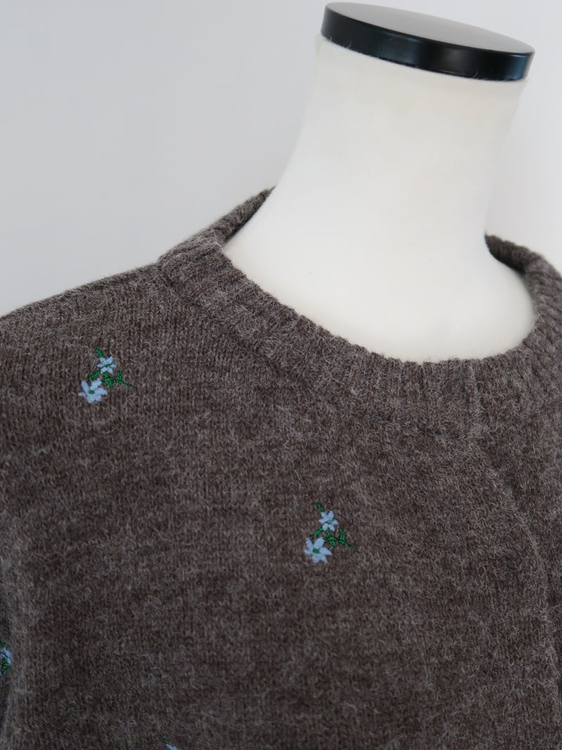 alpaca touch flower cardigan