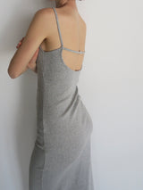 back open rib cami dress
