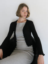 FRILLS TIGHT CARDIGAN